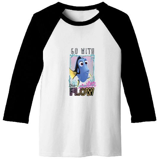 Disneyss Pixars Finding Dory Go With The Flow Glittery Frame Baseball Tees