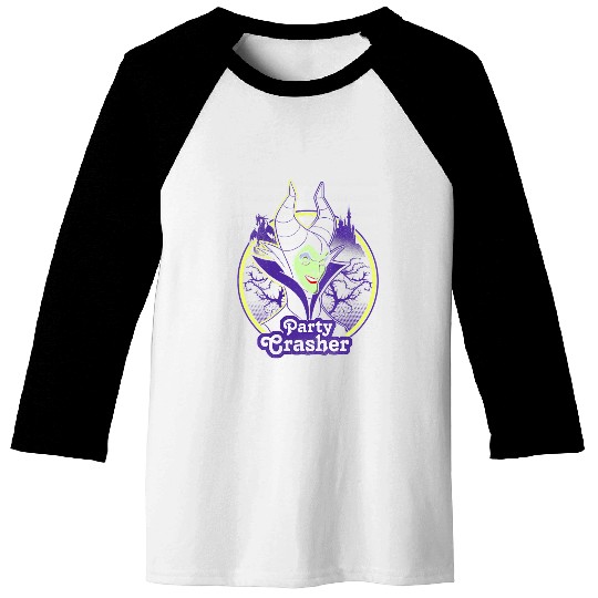 Disneyss Sleeping Beauty Maleficent Smiling Party Crasher Baseball Tees