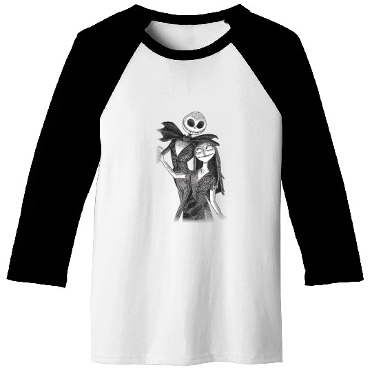 Disneyss The Nightmare Before Christmas Jack Sally Sketch Baseball Tees