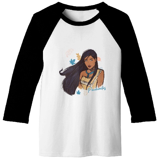 Disney Pocahontas Sketchy Portrait Baseball Tees