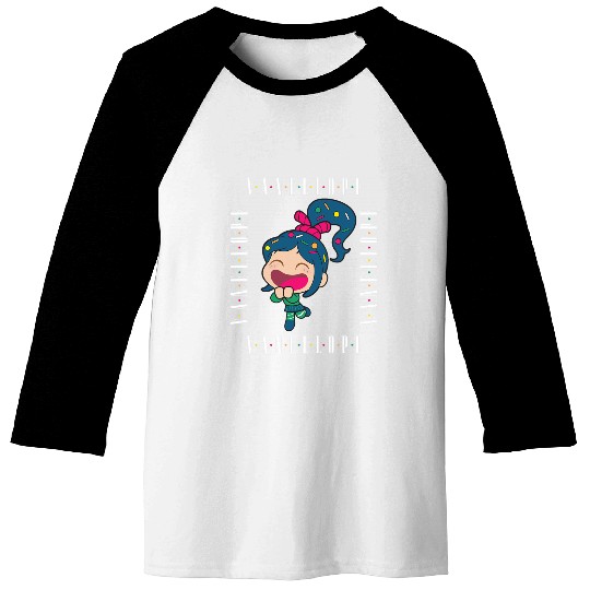 Disney Wreck-It Ralph Chibi Vanellope Excited Portrait Baseball Tees