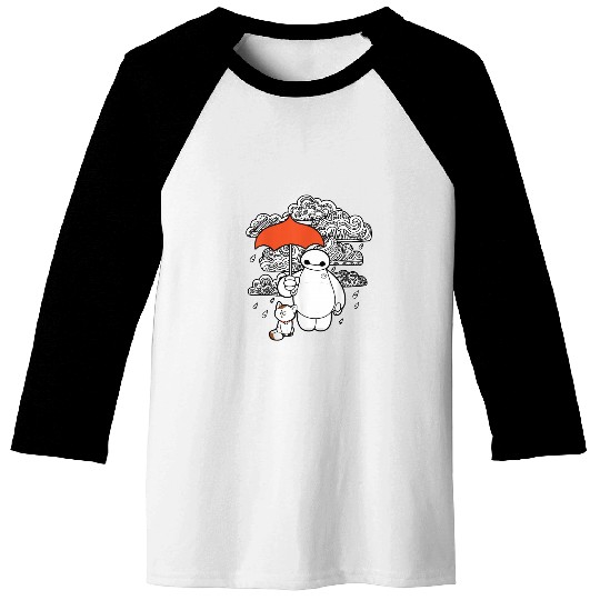 Disney Big Hero 6 Baymax Patterned Clouds Baseball Tees