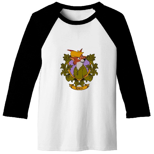 Disney Robin Hood Robin  Floral Portrait Baseball Tees