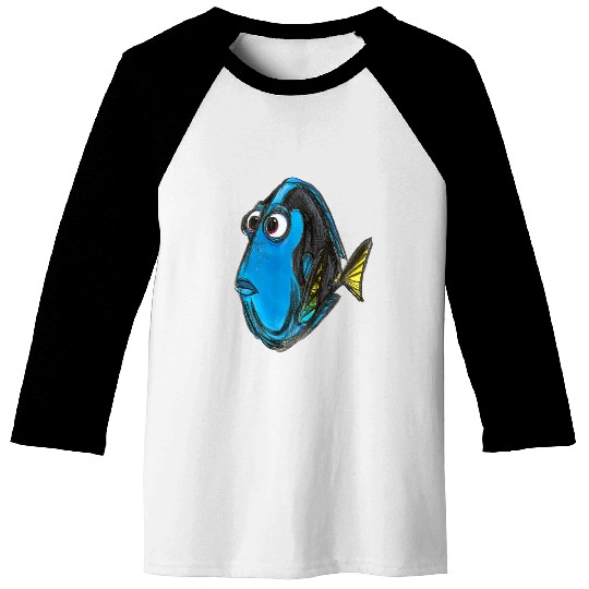 Disneyss Pixars Finding Nemo Dory Blue Fish Sketch Portrait Baseball Tees