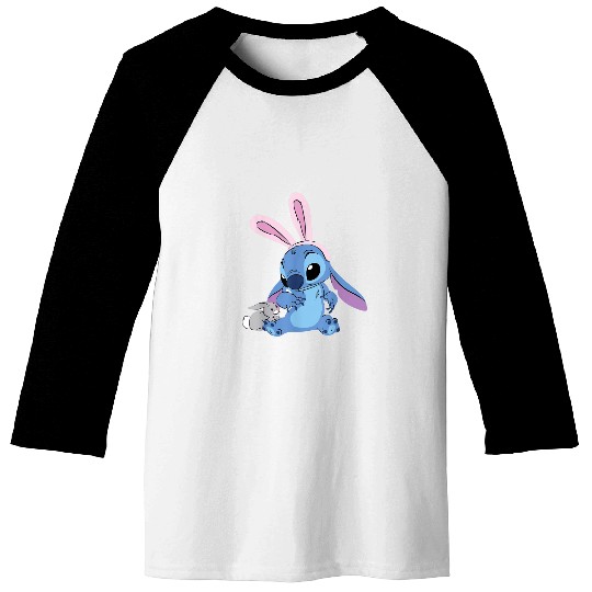Disney Stitch with Easter Bunny Baseball Tees