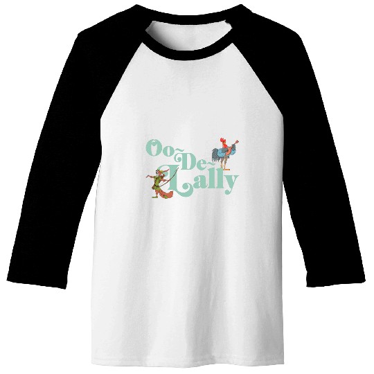 Disney Robin Hood Oo-De-Lally Iconic Quote Chest Text Logo Baseball Tees