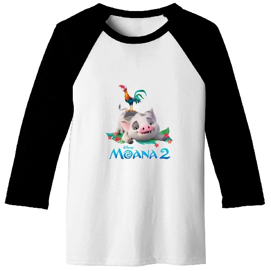 Disney Moana 2 Pua and Heihei with  Movie Logo Baseball Tees