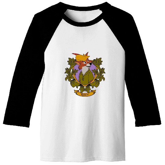 Disney Robin Hood Robin  Floral Portrait Baseball Tees
