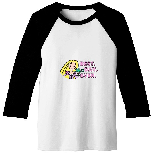 Disney Tangled Rapunzel Pascal Drawing Best Day Ever Logo Baseball Tees