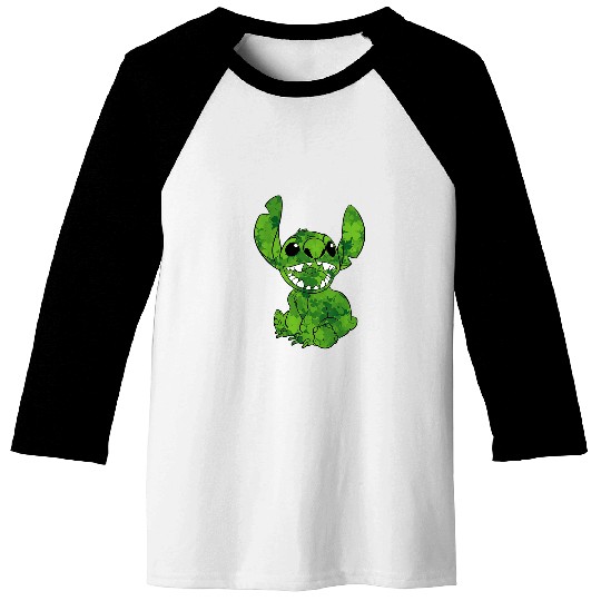 Disney Lilo Stitch St Patricks Day Stitch Clover Baseball Tees