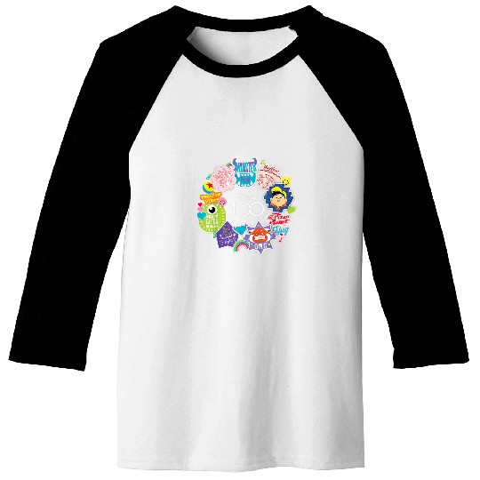 Disney 100 Pixar Happy Faces Sticker Circle D100 Baseball Tees