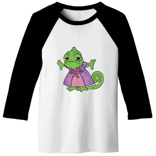 Disneyss Tangled Cute Pascal Dressed Up Big Chest Portrait Baseball Tees