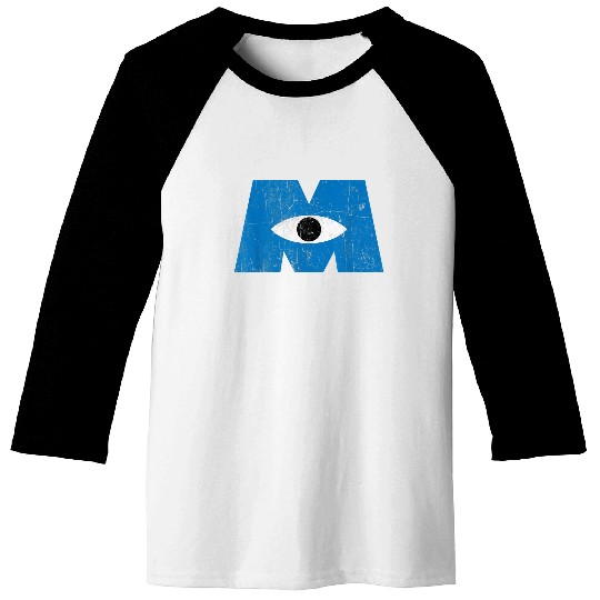 Disney Monsters, Inc Distressed Cyclops Blue Logo Baseball Tees