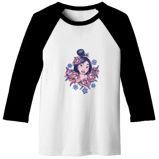 Disney Mulan Floral Portrait Vintage Baseball Tees