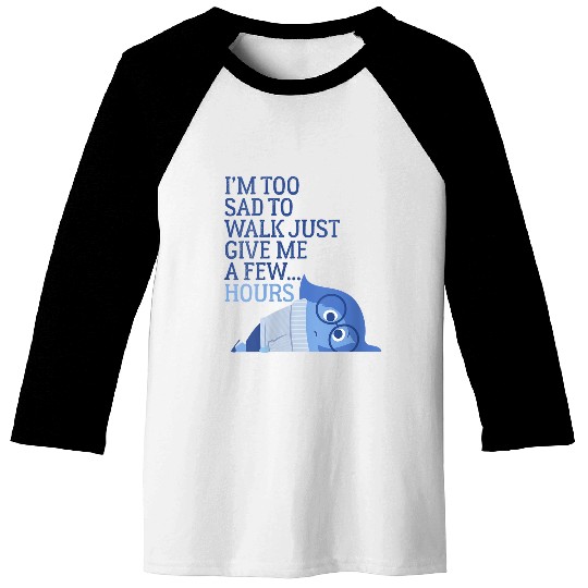 Disneyss Pixars Inside Out I'm Too Sad To Walk Emotion Portrait Baseball Tees