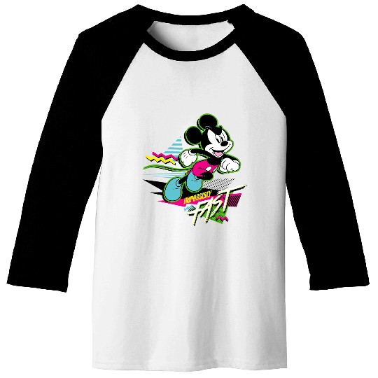 Disney Mickey Mouse Impossibly Fast 90s Retro Baseball Tees