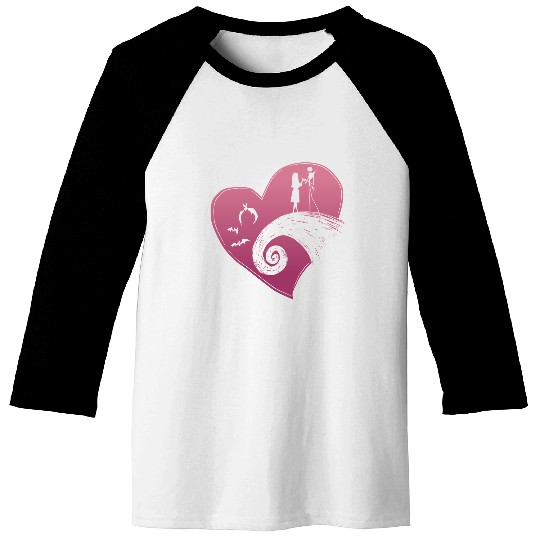 Disney The Nightmare Before Christmas Jack and Sally Heart Baseball Tees