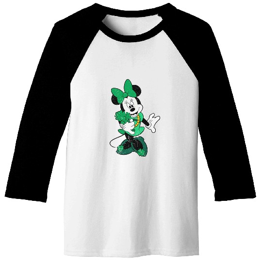 Disney Retro Shamrock Minnie Mouse St. Patrick's Day Baseball Tees