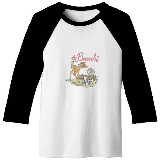 Disney Bambi Group Shot Logo Baseball Tees