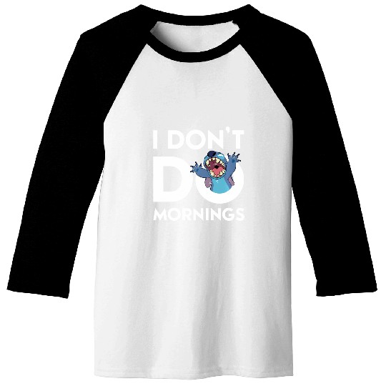 Disney Stitch Don'T Do Mornings Baseball Tees
