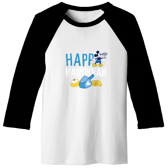 Disney - Mickey Happy Hanukkah Raglan Baseball Tee Baseball Tees