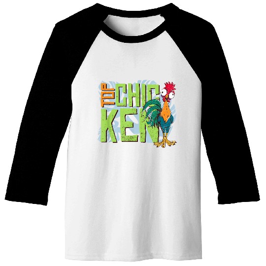 Disneyss Moana 2 Hei Hei Top Chicken Tropical Panel Baseball Tees