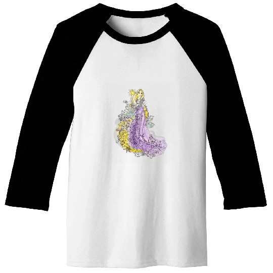 Disney Rapunzel Watercolor TShirt Baseball Tees