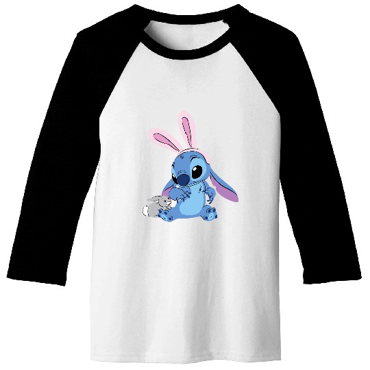 Disney Stitch with Easter Bunny Baseball Tees