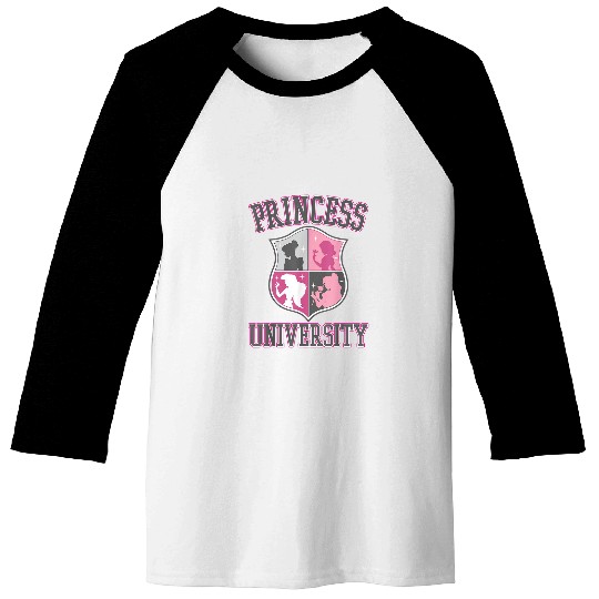Disney Princess University College Text Logo Gra Baseball Tees