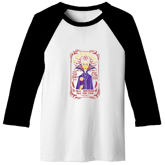 Disney Villains Maleficent All Wicked All The Time Tarot V-Neck Baseball Tees
