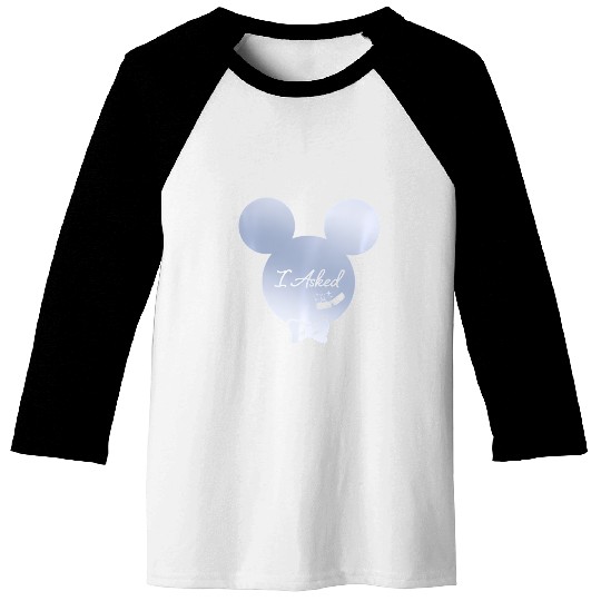 Disney I Asked Proposal Engagement Ring Bow Tie Mickey Baseball Tees