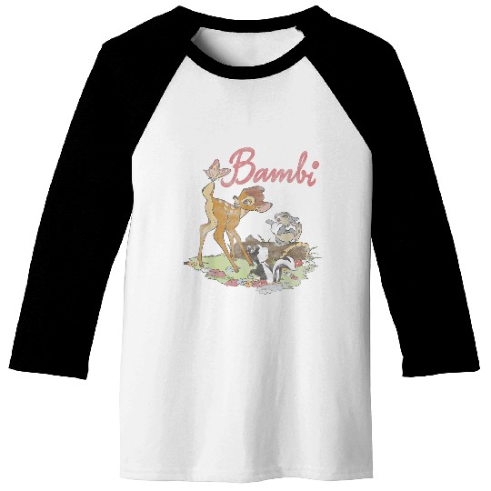 Disney Bambi Group Shot Logo Baseball Tees