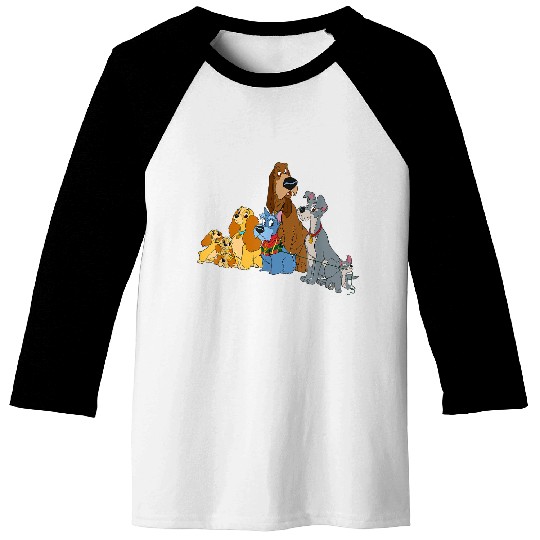 Disneys Lady And The Tramp Dogs Baseball Tees