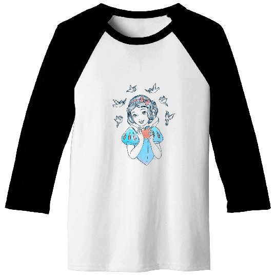 Disneyss Snow White Birds And Apple Sketch Baseball Tees
