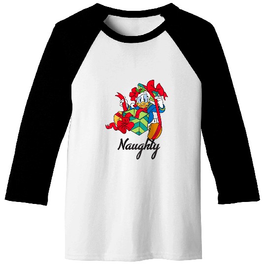 Disneyss Donald Duck Naughty Wrapped Present Baseball Tees