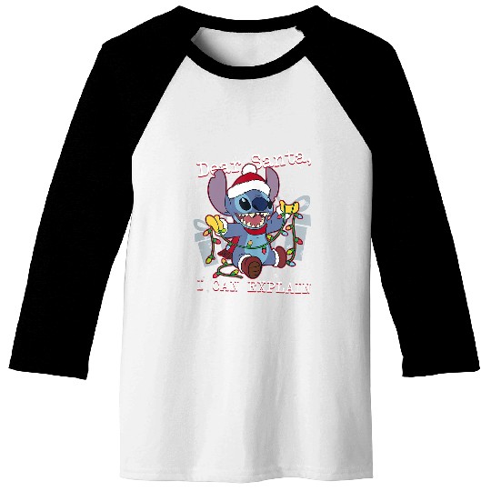 Disneyss Lilo Stitch Christmas Dear Santa I Can Explain Baseball Tees