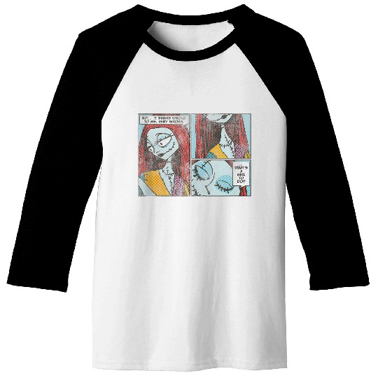 Disneyss The Nightmare Before Christmas Sally Comic Big Panels Baseball Tees