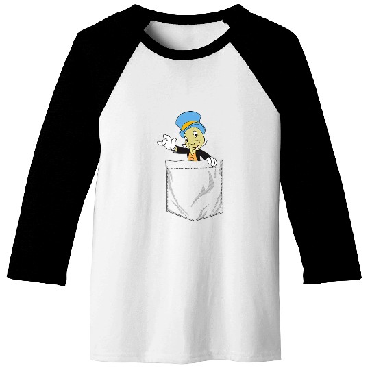 Disney Pinocchio Jiminy Cricket Faux Pocket Baseball Tees