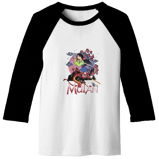 Disney Mulan And Mushu Collage Portrait Logo Baseball Tees