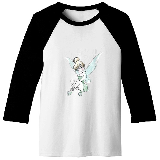 Disneyss Tinker Bell Sitting Baseball Tees