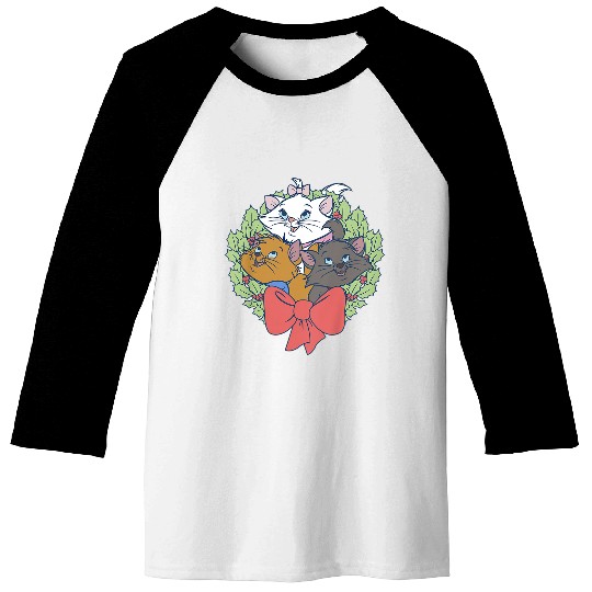 Disneyss Christmas The Aristocats Wreath Baseball Tees