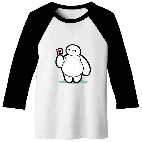 Disney Big Hero  Baymax With Lollipop Cute Shot Baseball Tees