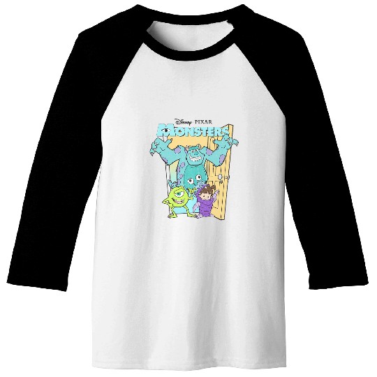 Disney Pixar Monsters Inc. Mike Sully Boo Group Poster Baseball Tees