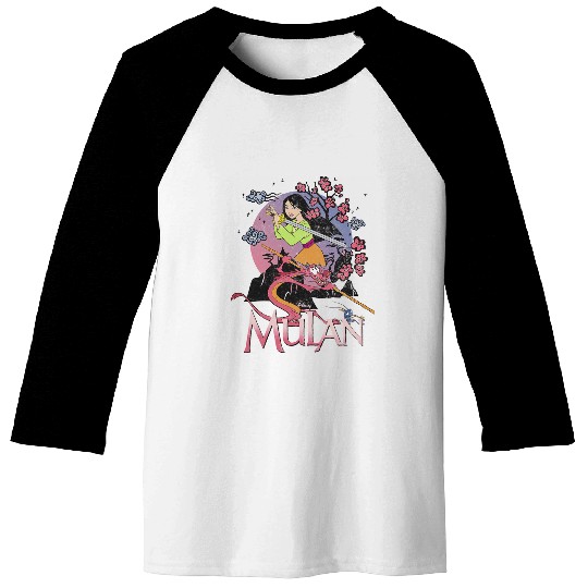 Disney Mulan Warrior Stance Sunset Poster Baseball Tees