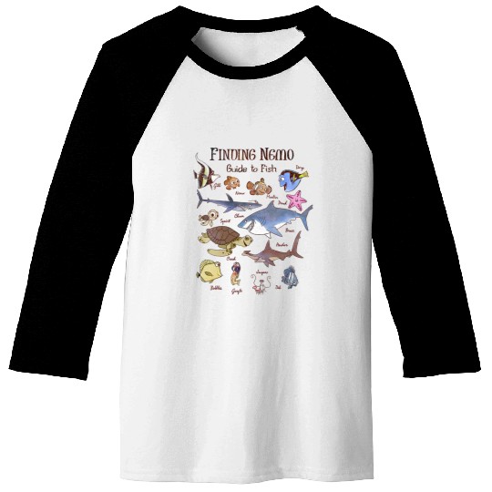 Womens Disney Pixar Finding Nemo Fish Guide V-Neck Baseball Tees