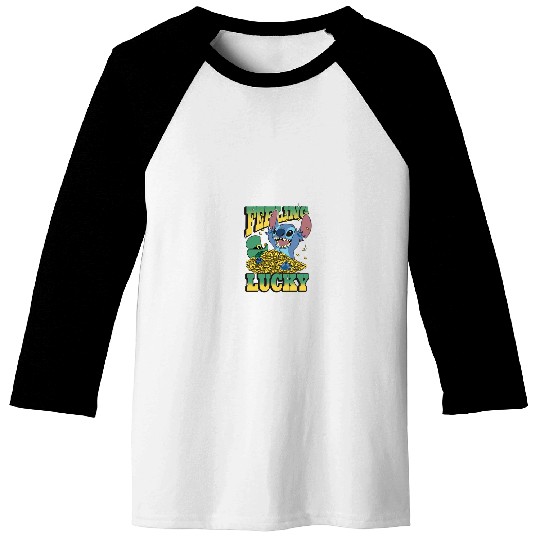 Disneyss Lilo Stitch St Patrick Day Feeling Lucky Stitch Baseball Tees