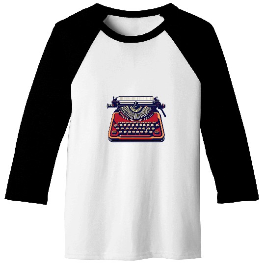 Retro Typewriter Writing for Writer Creative Typewriter Baseball Tees
