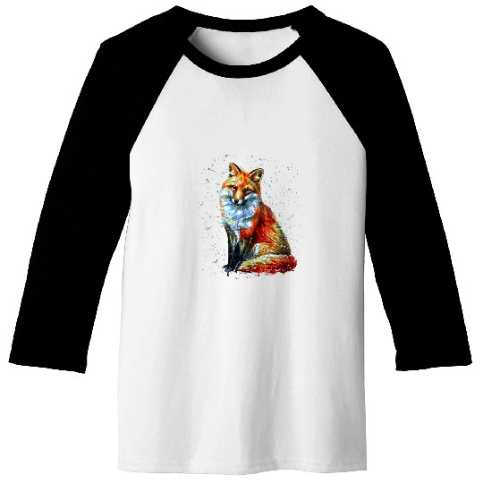 Fox Lover Hand painted Fox Baseball Tees