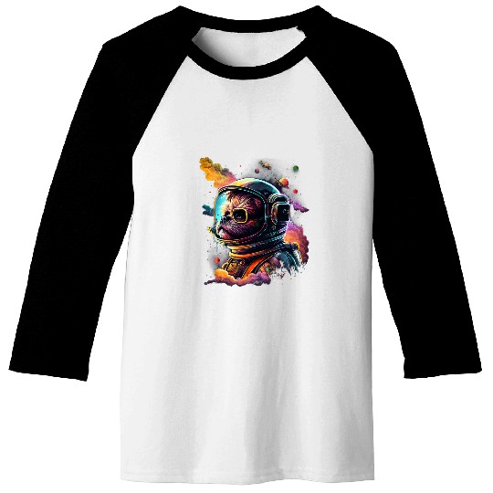 Astronauts Brussels Griffon dog Space Galaxy 1 Baseball Tees