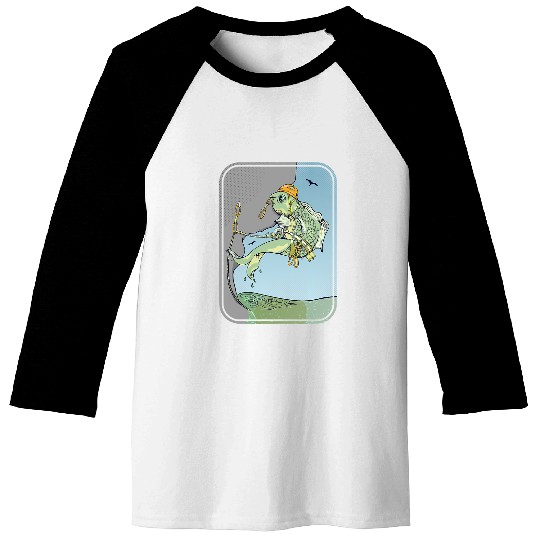 Climbing Climber Fish rock climbing Climb Baseball Tees